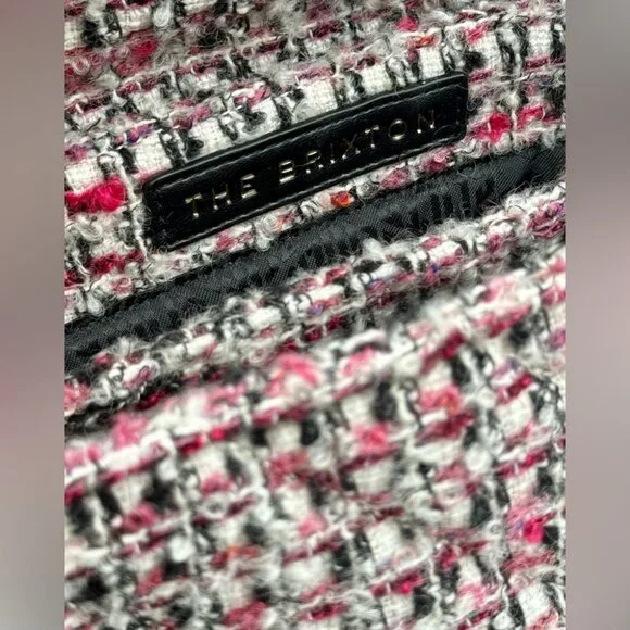 🆕 KURT GEIGER LONDON 🧿 NWOT Tweed Crossbody Bag, Pink & Black Tweed - Picture 7 of 15